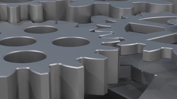 animated cogwheel background for intro, gears spinning. mechanics and