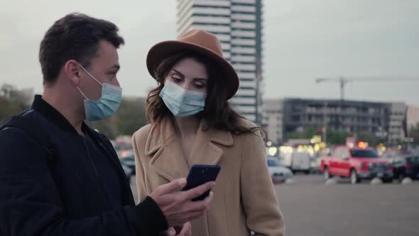 Couple in Protective Masks