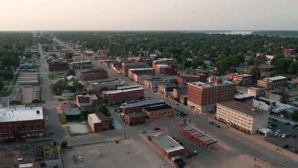 Keokuk Iowa Downtown Aerial 4K UHD