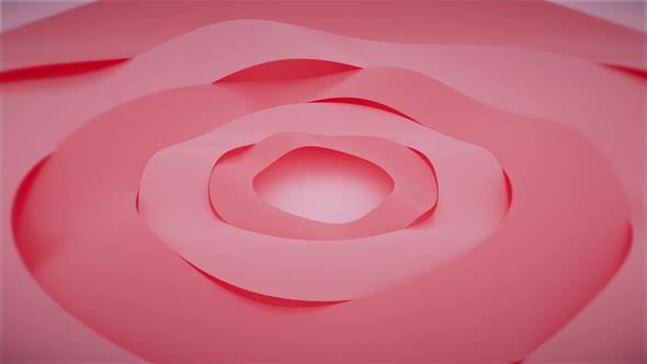 Wavy 3d Circle Red Background