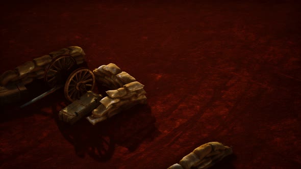 Gun Behind Sandbags During the U.S. Civil War alt