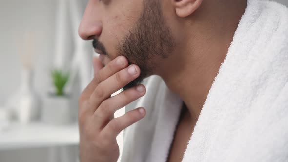 Beard Care Man Applying Shea Butter Face Stubble alt