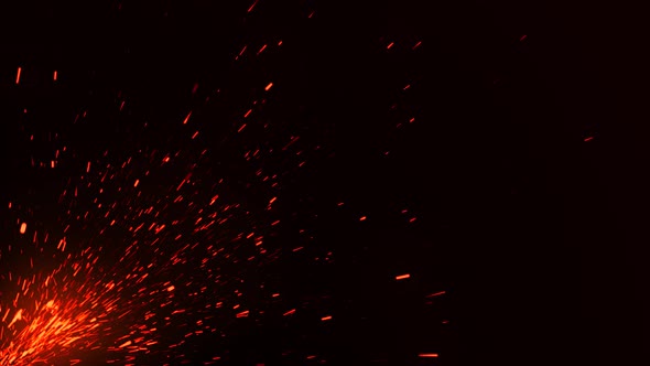 Fire Flames with Sparks Abstract Animation