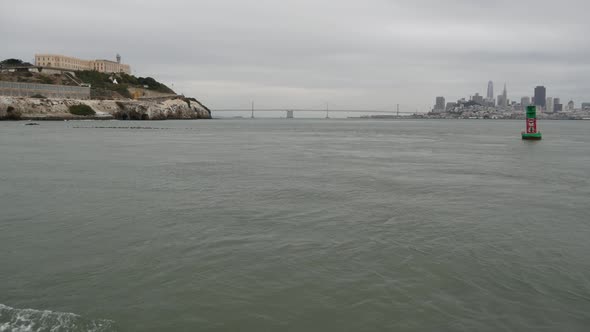 Alcatraz Island in San Francisco Bay, California USA. Federal Prison