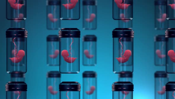 test tube baby. abstraction on the topic of in vitro fertilization. army of clones alt