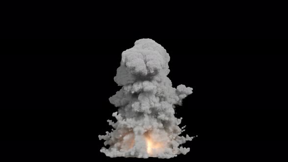 Explosion - White Smoke - 4K - Alpha