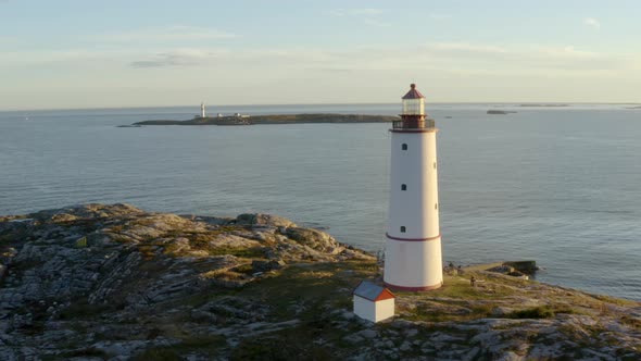 Scenic View Of Lille Torungen Lighthouse On The Island Of Lille Torungen In Arendal, Agder County, N alt