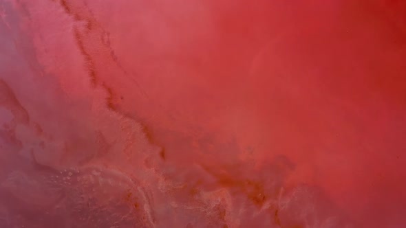 Aerial View of Pink Chokrak Lake in Crimea alt