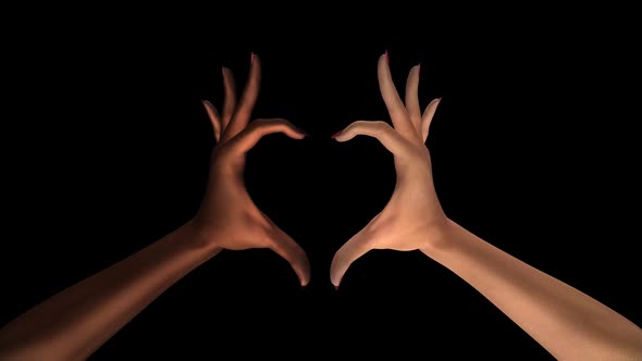 Heart Hands - Black and White - II - Transparent Transition