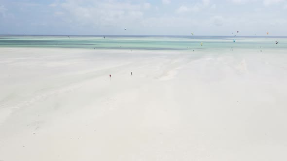 View From a Height of the Indian Ocean Near the Coast of Zanzibar Tanzania alt