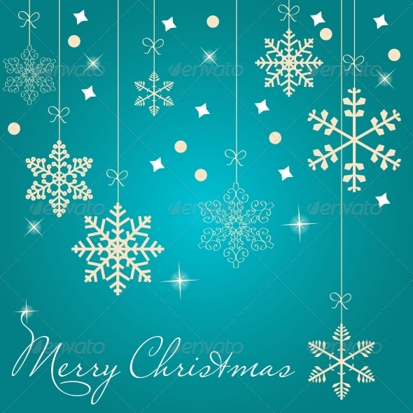 Christmas Card with Snowflakes - Christmas Seasons/Holidays