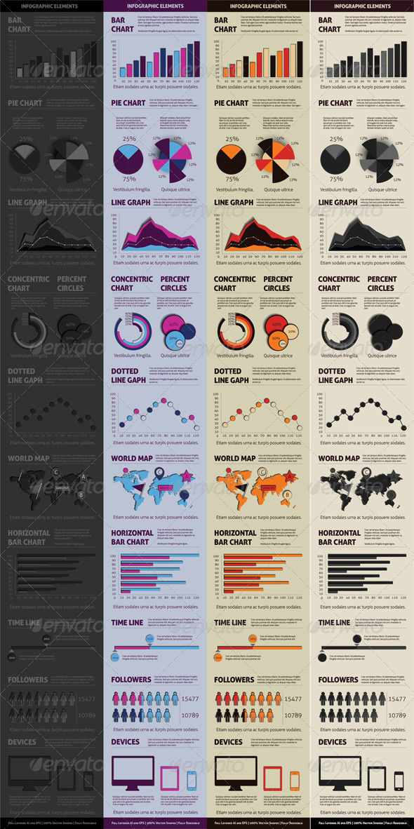Black Infographic Elements - Infographics