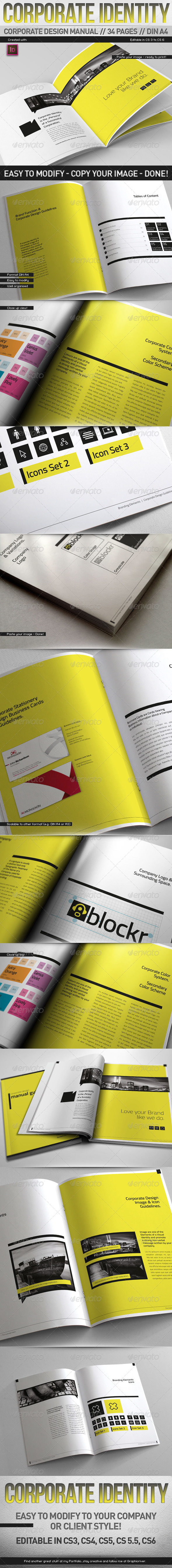 Corporate Design Manual Guide DIN A4 // 34 Pages - Corporate Brochures
