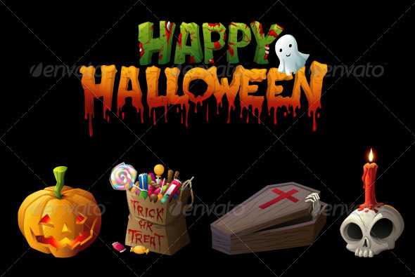 Illustrative Halloween Vector Clip Arts