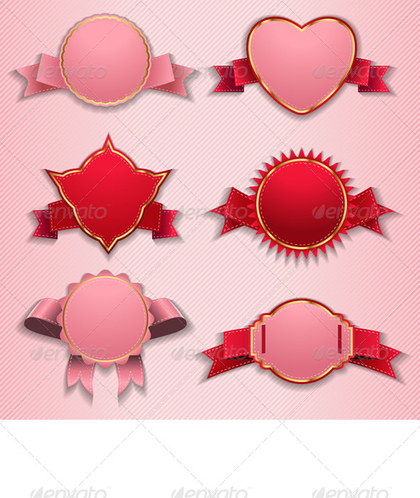 Labels, Tags, Ribbons - Decorative Symbols Decorative