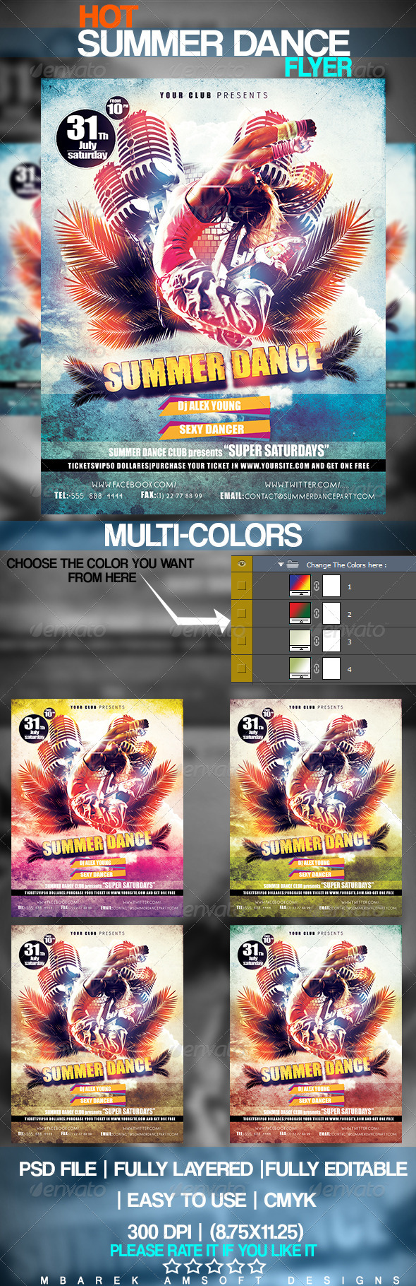 Summer Dance Flyer - Clubs & Parties Events