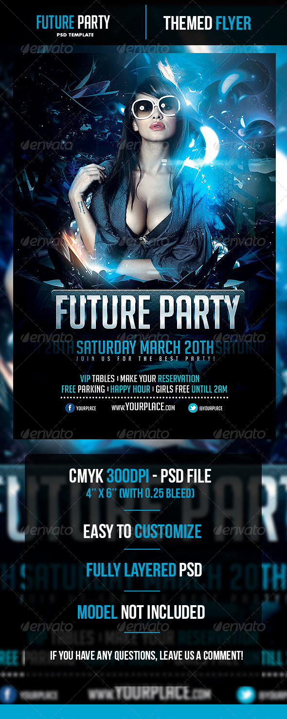 Future Party Flyer Template - Clubs & Parties Events