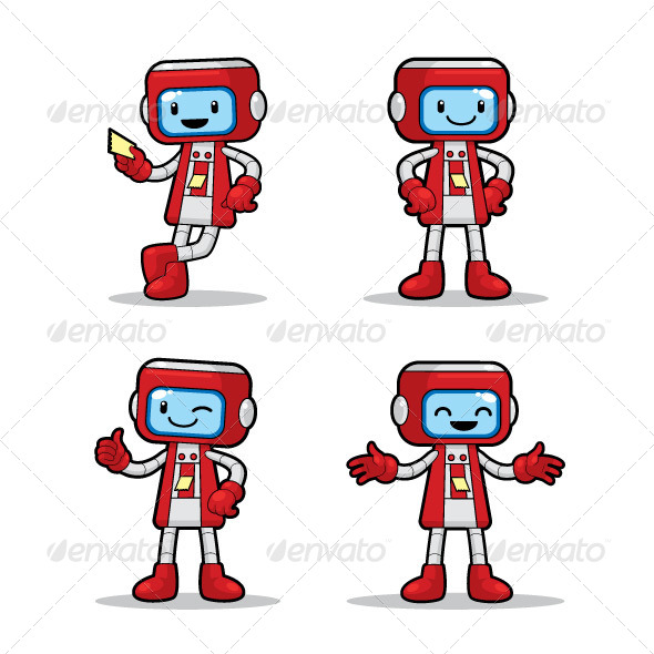 Ticket Machine Robot - Characters Vectors