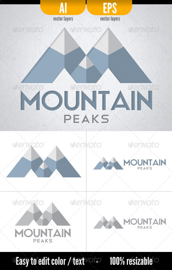 Mountain Peaks - Letters Logo Templates
