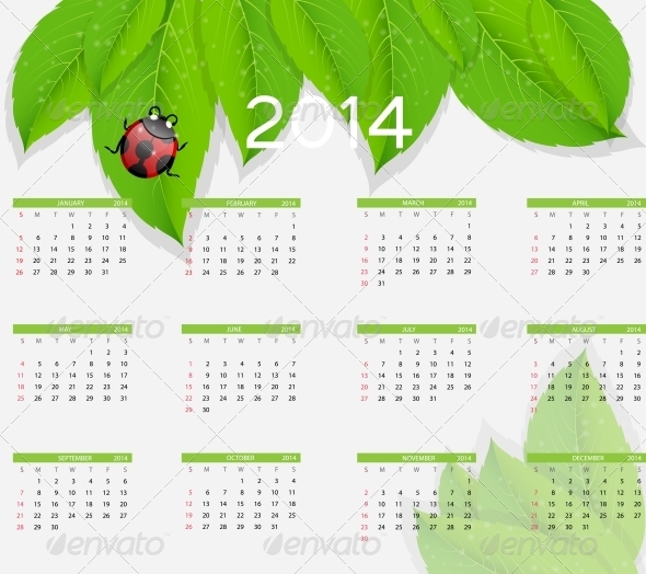 2014 New Year Nature Calendar - Christmas Seasons/Holidays