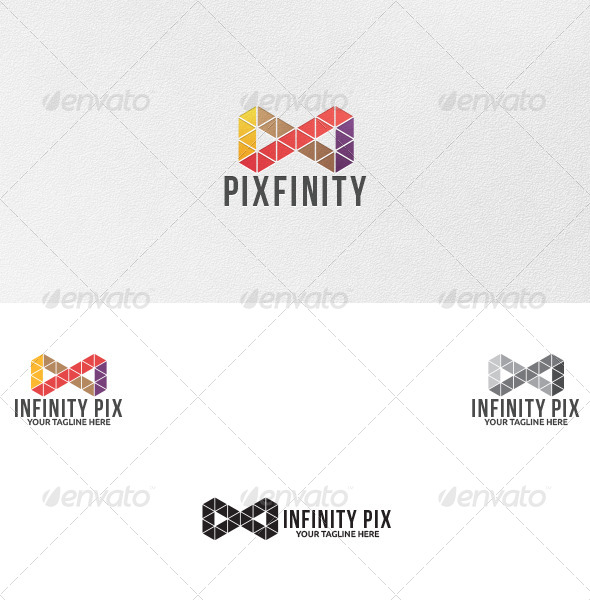 Infinity Pixels - Logo Template - Vector Abstract