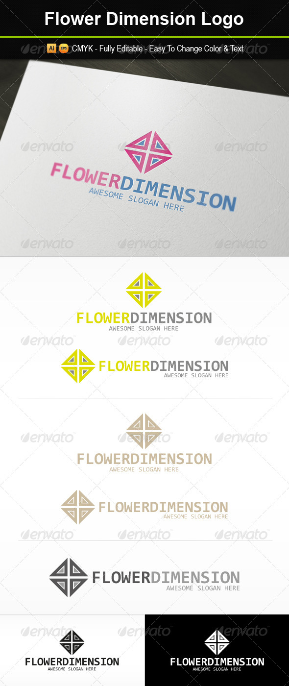 Flower Dimension Logo - Abstract Logo Templates