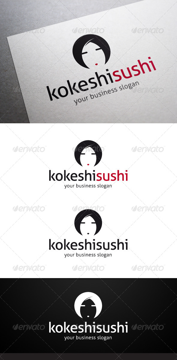 Kokeshi Sushi Logo - Humans Logo Templates