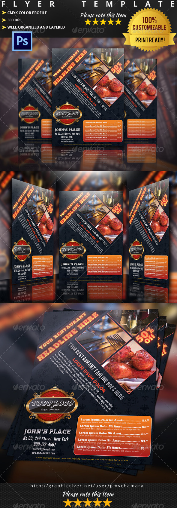 Restaurant Flyer Template 03 - Restaurant Flyers