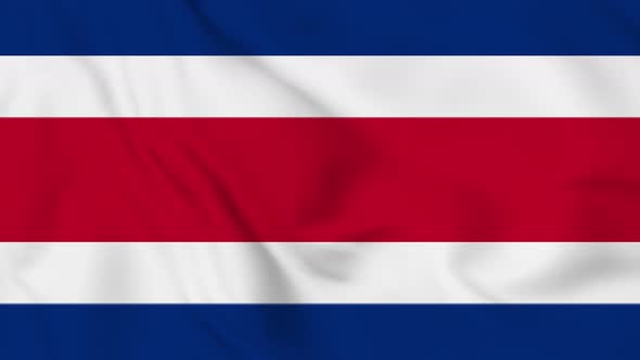 costa Rica  flag seamless closeup waving animation. Vd 2042