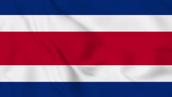 costa Rica  flag seamless closeup waving animation. Vd 2042 alt