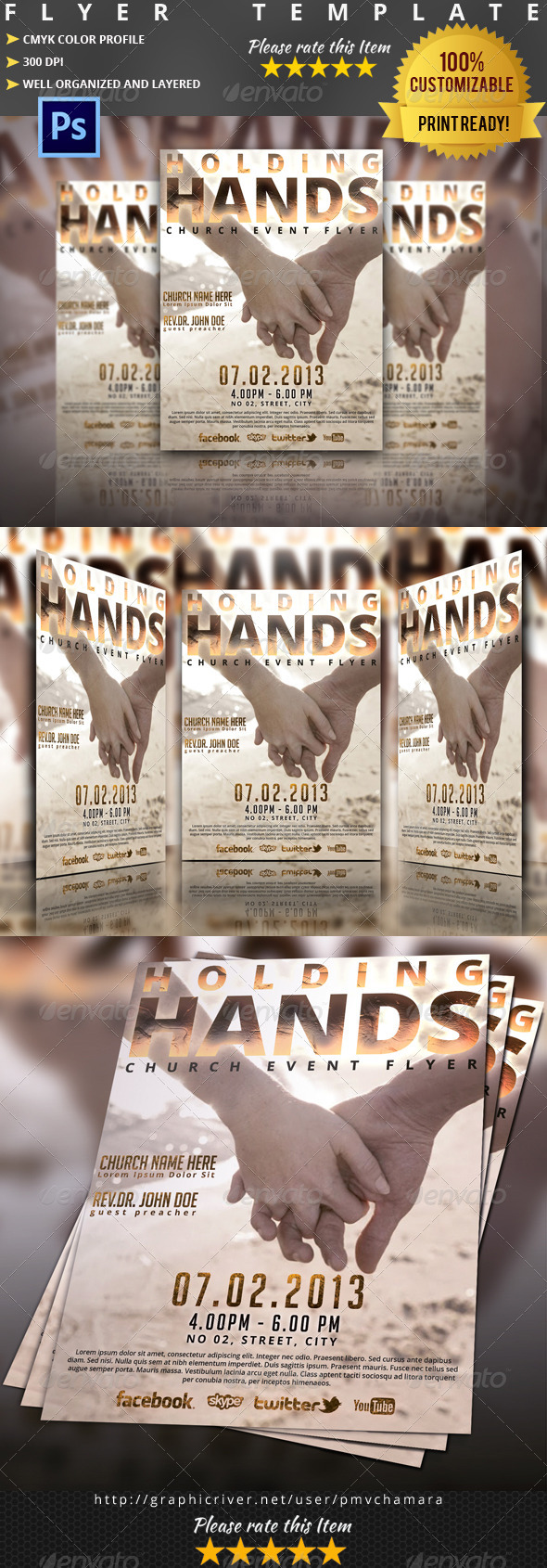 Holding Hands Church Flyer/Poster - Church Flyers
