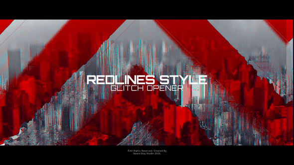 Red Lines Glitch Opener Openers template preview