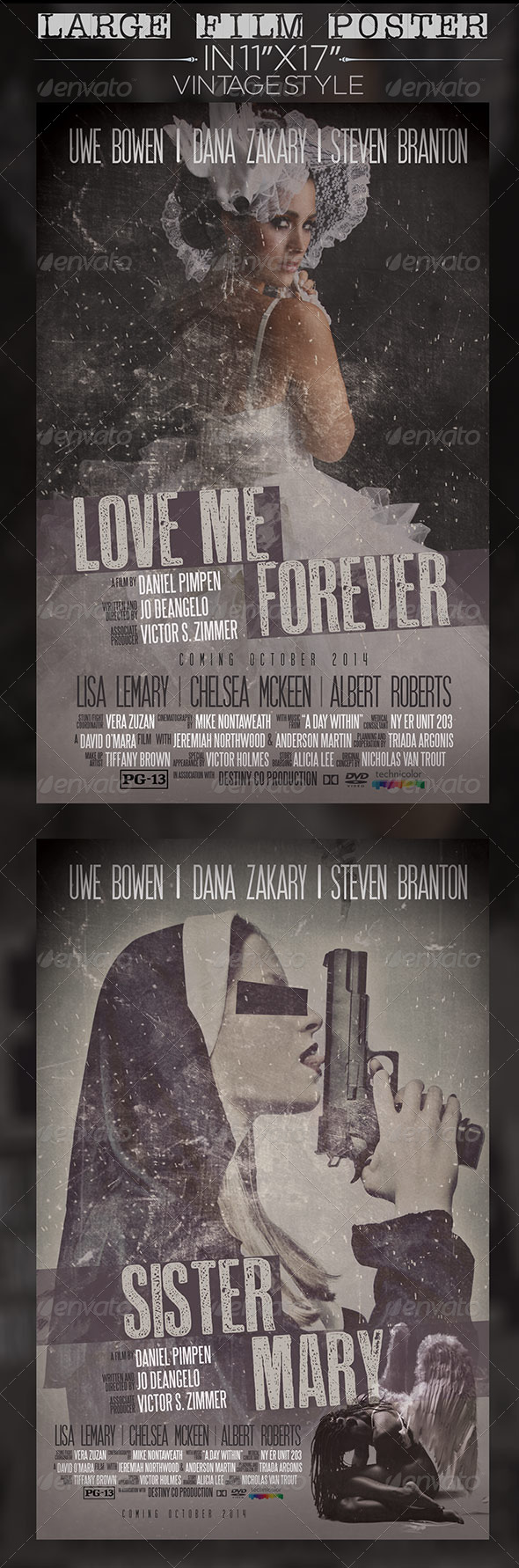 Vintage Style Film Poster in Large 11x17 - Events Flyers