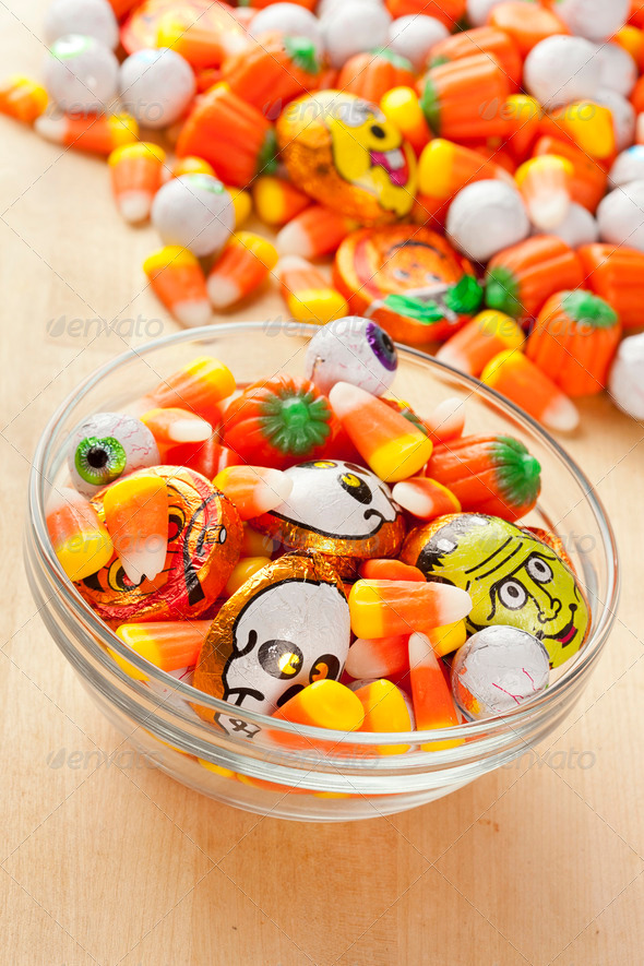 Spooky Orange Halloween Candy - Stock Photo - Images