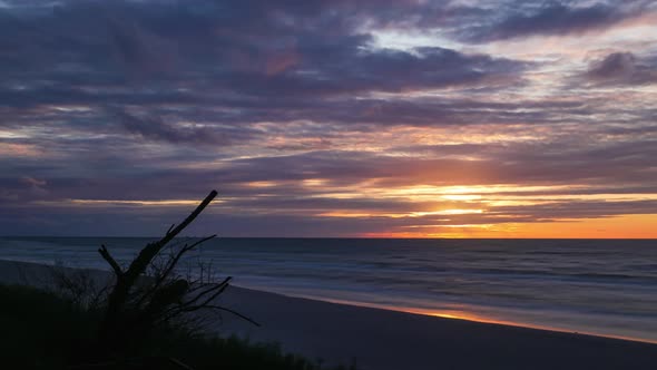 Sunset Over Sea Time Lapse.