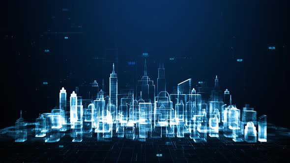 Smart City Digital Data Background 01269