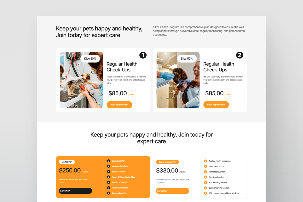 Vets Menu Topper VetCare - Pet Care & Veterinary Elementor Template Kit for Animal ...