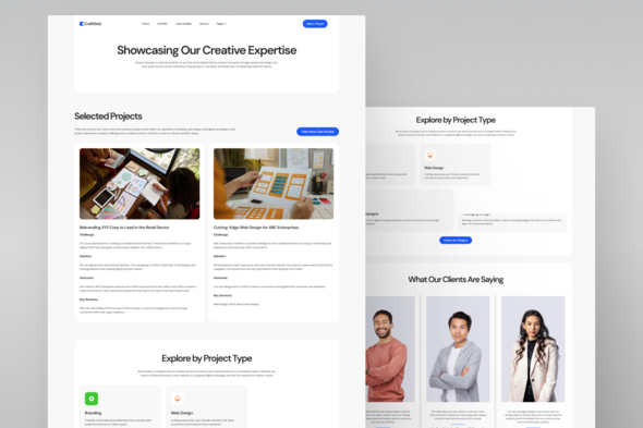 CraftGrid Creative Agency Portfolio Elementor Template Kit for Studios, Designers, Branding Agencies