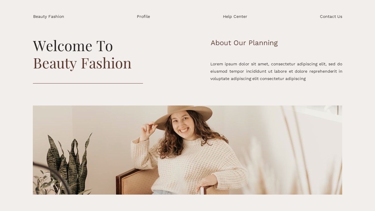 Beauty Fashion - Fashion Google Slide Templates, Presentation Templates