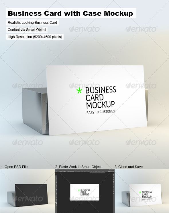 Business Card with Case Mock-Up - Business Cards Print