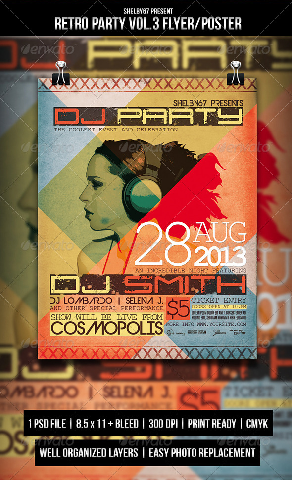 Retro Party Flyer / Poster Vol.3