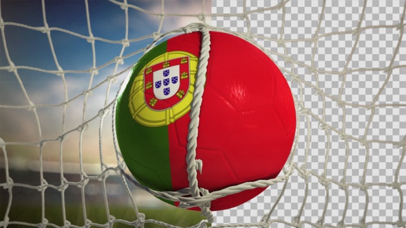 Soccer Ball Scoring Goal Day Frontal - Portugal