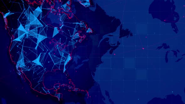 Abstract Plexus Network In North America Map alt
