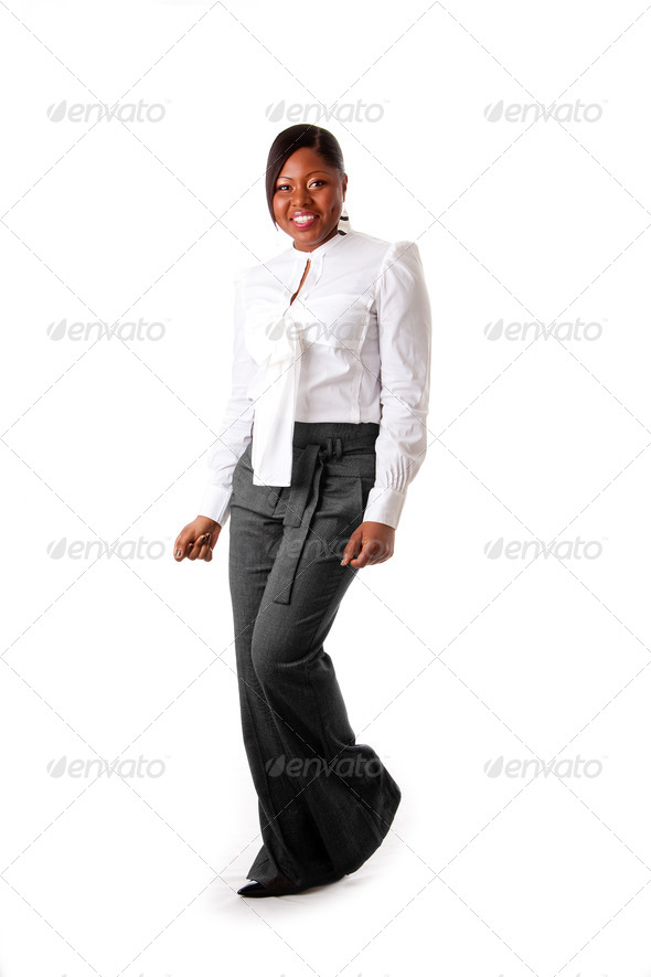 Happy African business woman - Stock Photo - Images