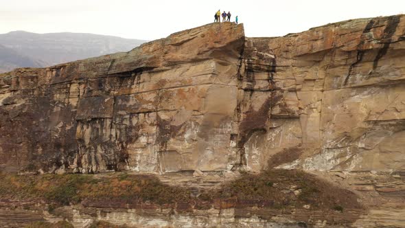 Incredibly Beautiful Cliff Rock Tongues Adrenaline and a Great View of the Mountains alt
