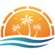 Sun Beach Logo Template by BossTwinsArt | GraphicRiver