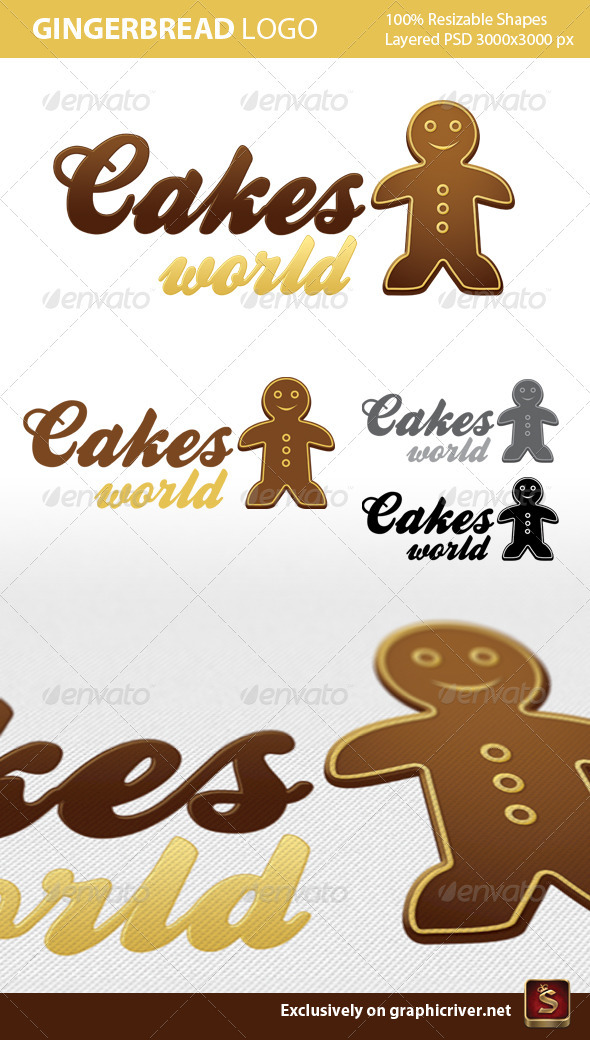 Gingerbread Logo Template - Food Logo Templates