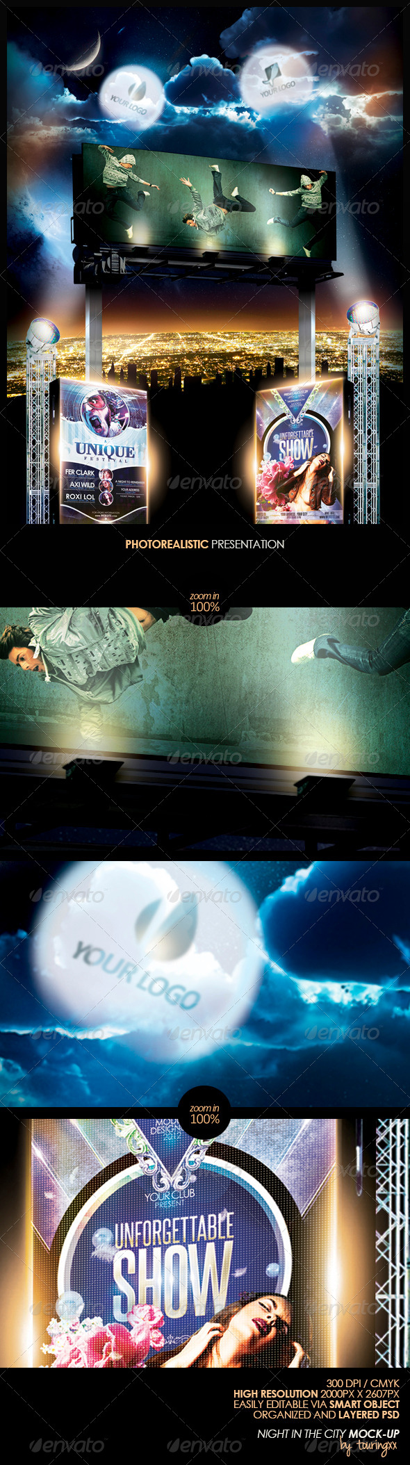 Night In The City Mock-Up - Product Mock-Ups Graphics