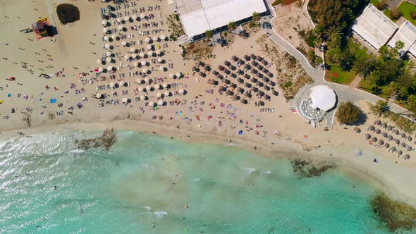 Aerial View of Beach of Mediterranean Nissi Beach in Ayia Napa alt