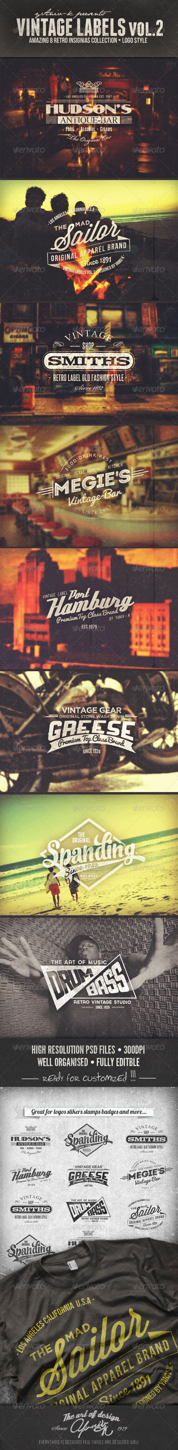 Vintage Labels Vol.2 - Badges & Stickers Web Elements